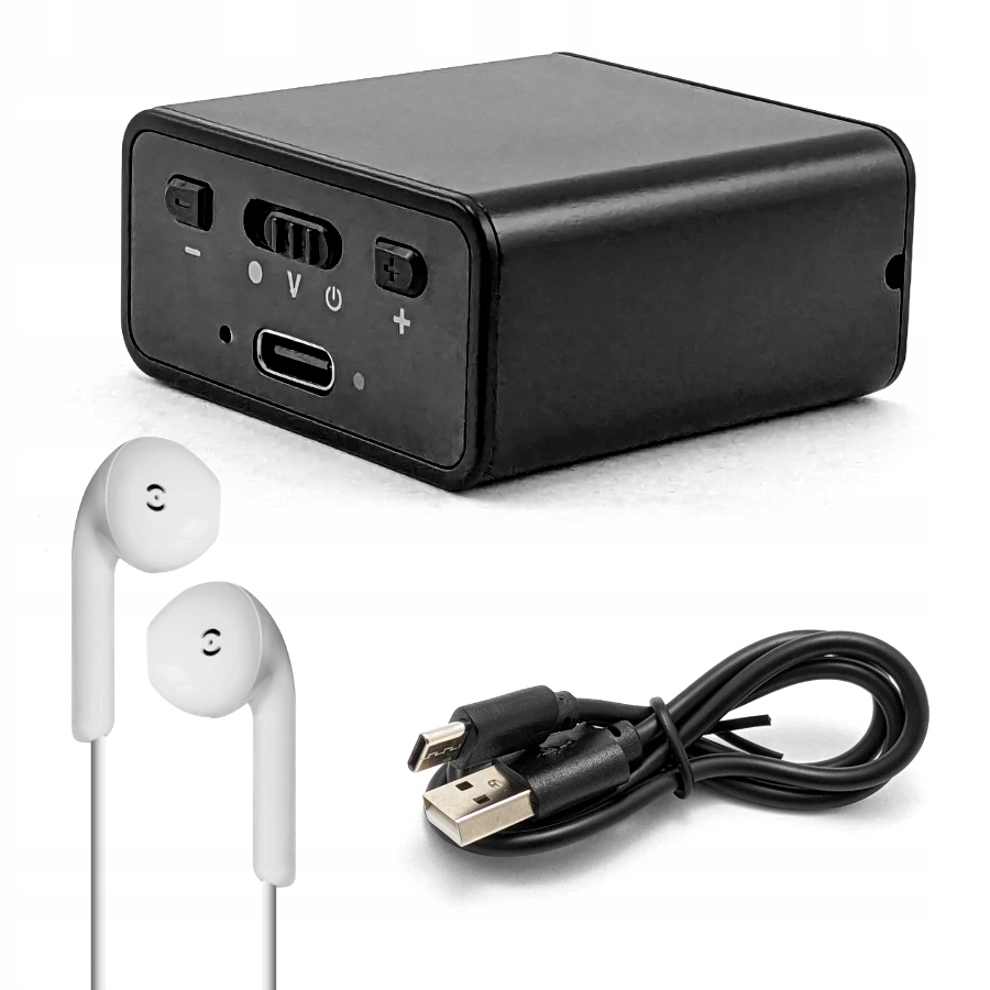 Digitálny špionážny diktafón Hd Miniatúrny 32 Gb Powerbank 200h Hd 1536 kbps