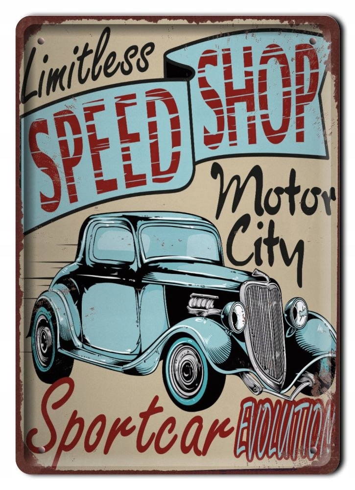 Speed Shop Metalowy Szyld Plakat Retro #09112