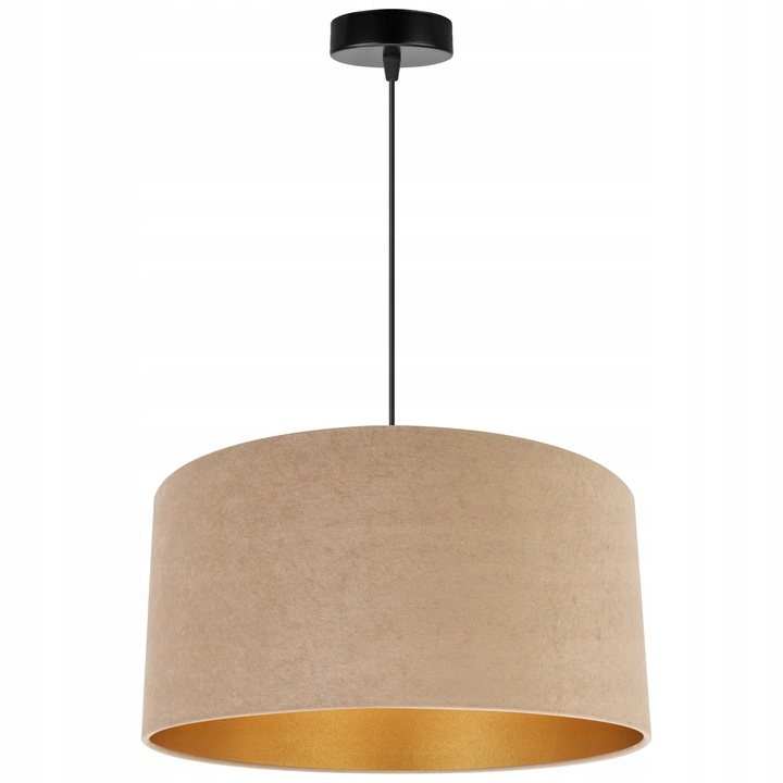 Stylová lampa s mosaznými prvky uprostřed stínítka do obývacího pokoje Mediolan