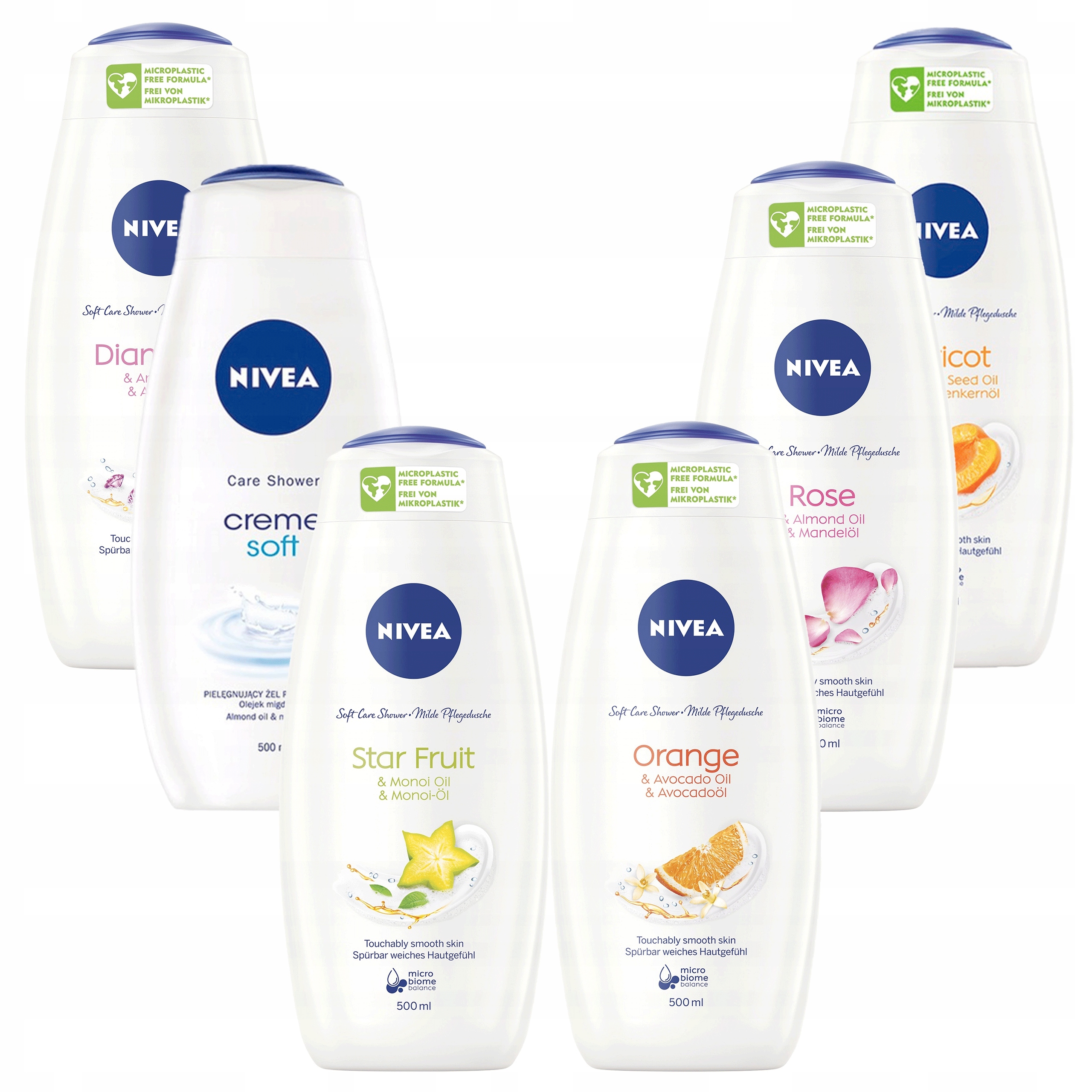 Nivea gel sprchový gel dámský set 6 x 500 ml