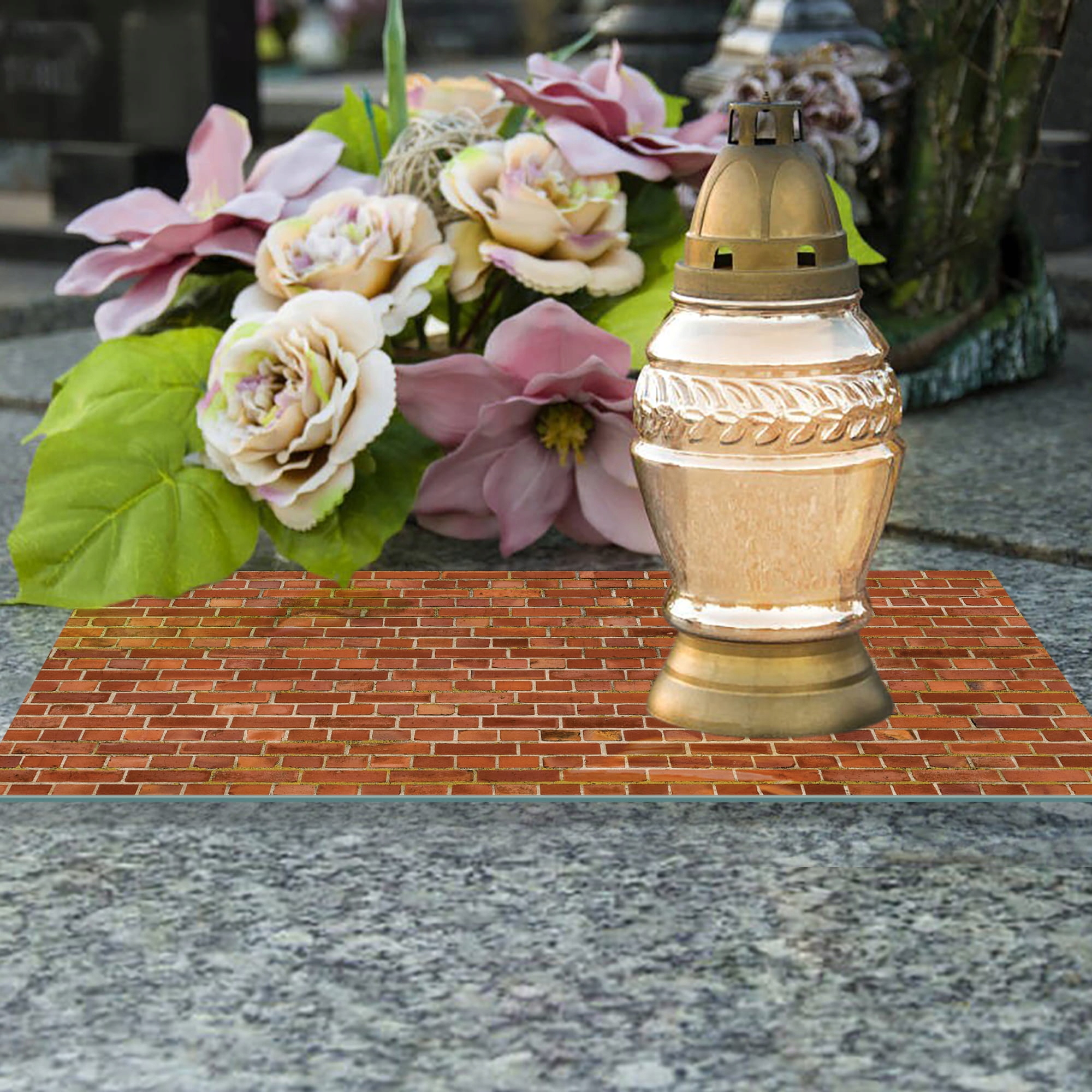 SZKLANA PODSTAWKA POD ZNICZE 60x30cm Rudy mur 193d Kod producenta deska-szklana-193d