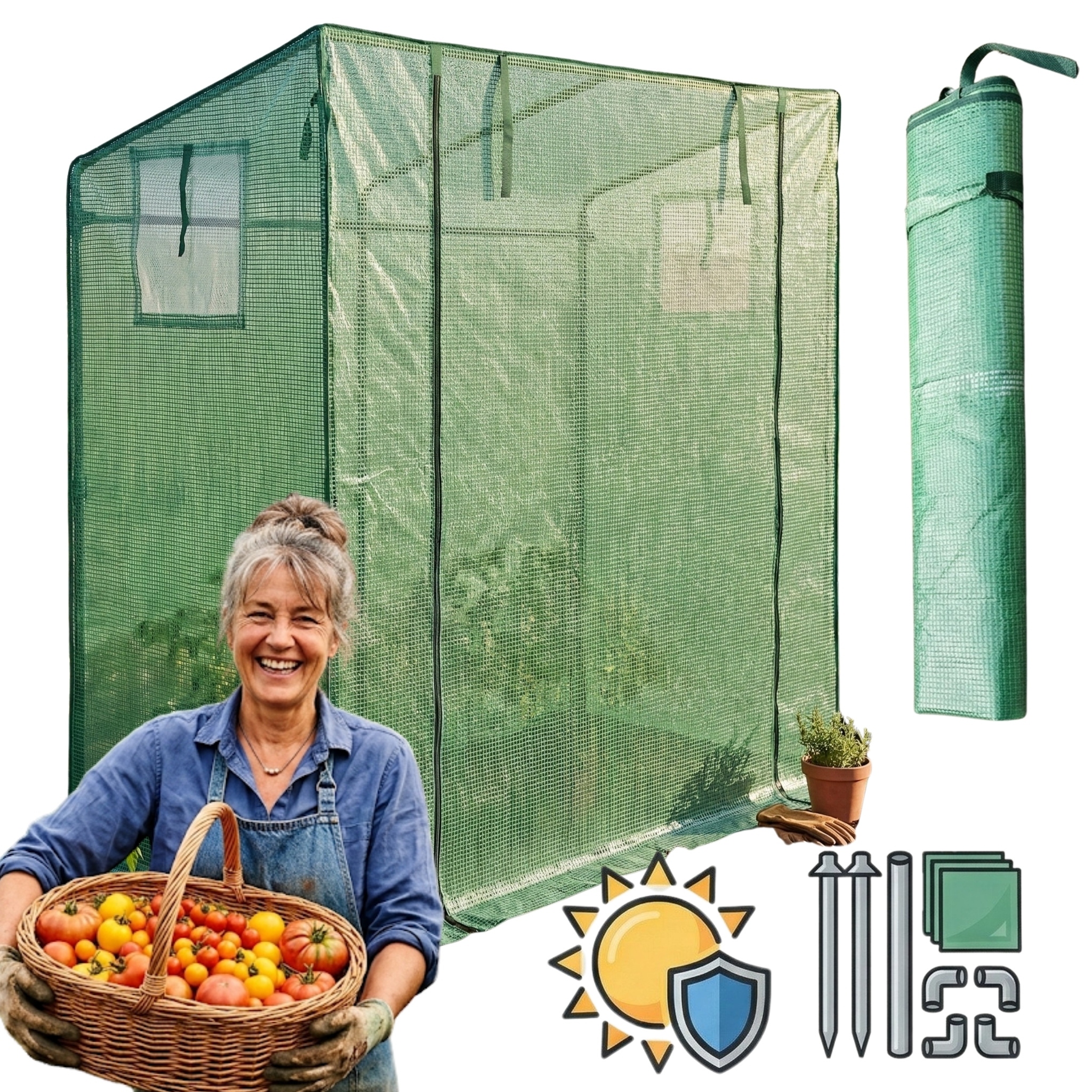 Fóliový skleník Tevo 200 x 77 cm