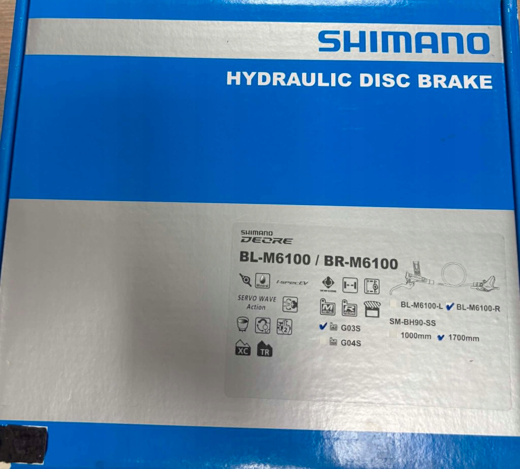Hamulec tarczowy hydrauliczny tylny Shimano M6100 BRM6100 BLM6100 Zestaw