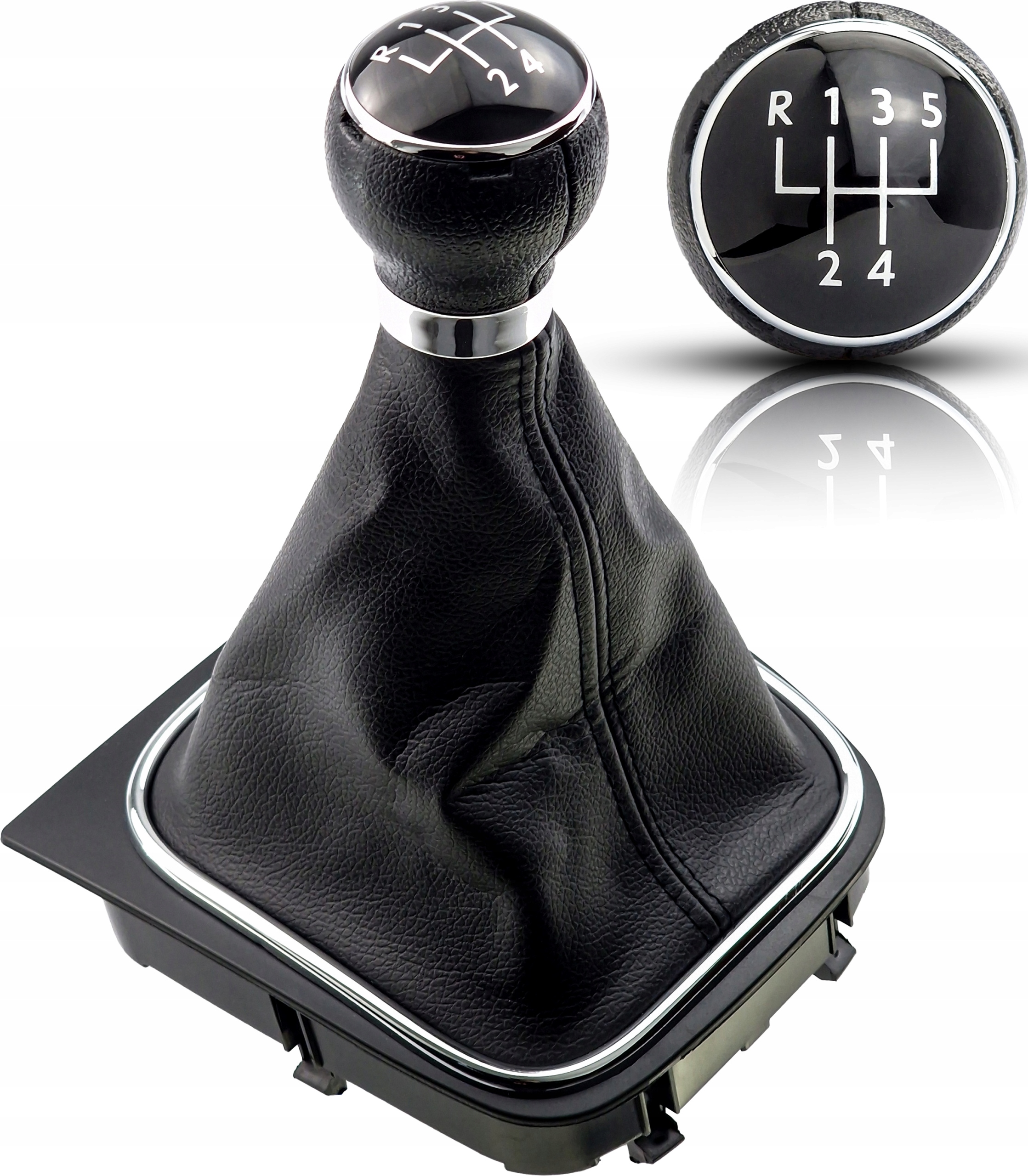 NOWA GAŁKA ZMIANY BIEGÓW GOLF V 5 VI 6 JETTA 5 BIEGÓW MIESZEK Z RAMKĄ SKÓRA