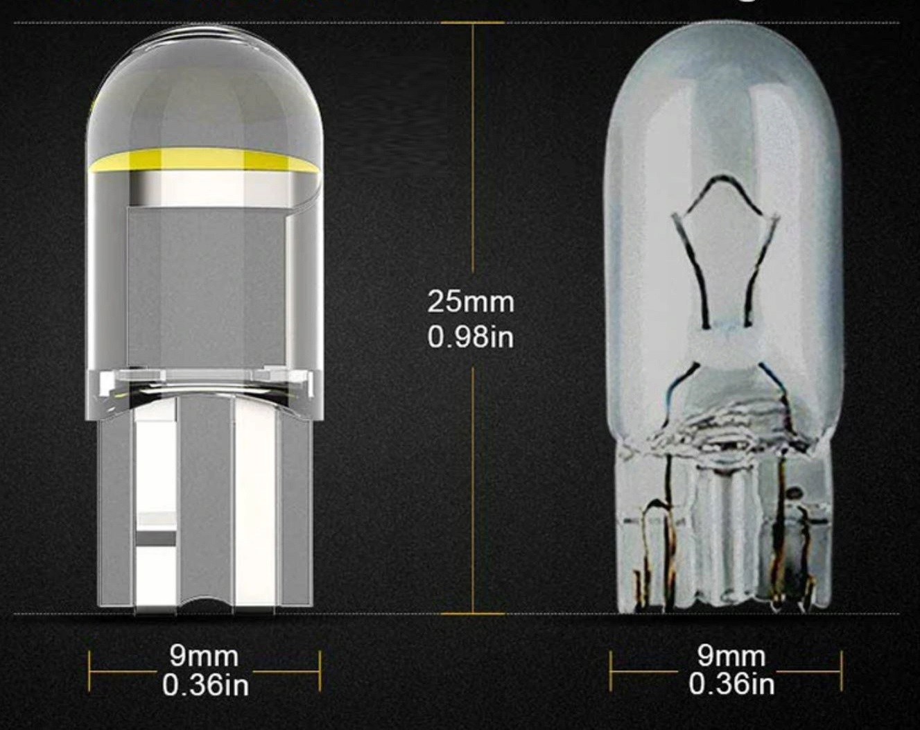 ŻARÓWKA LED W5W KRYSTALICZNA LEDOWA T10 SPHERE COB 360' WHITE 2szt kpl Model LED CLEAR WHITE W5W T10
