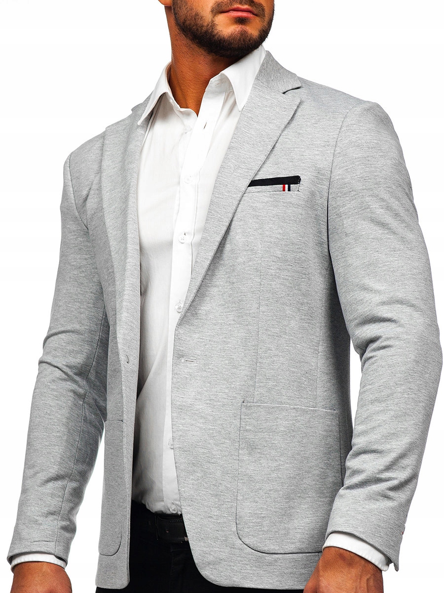 

Marynarka Męska Elegancka Szara 1652 DENLEY_XL/54