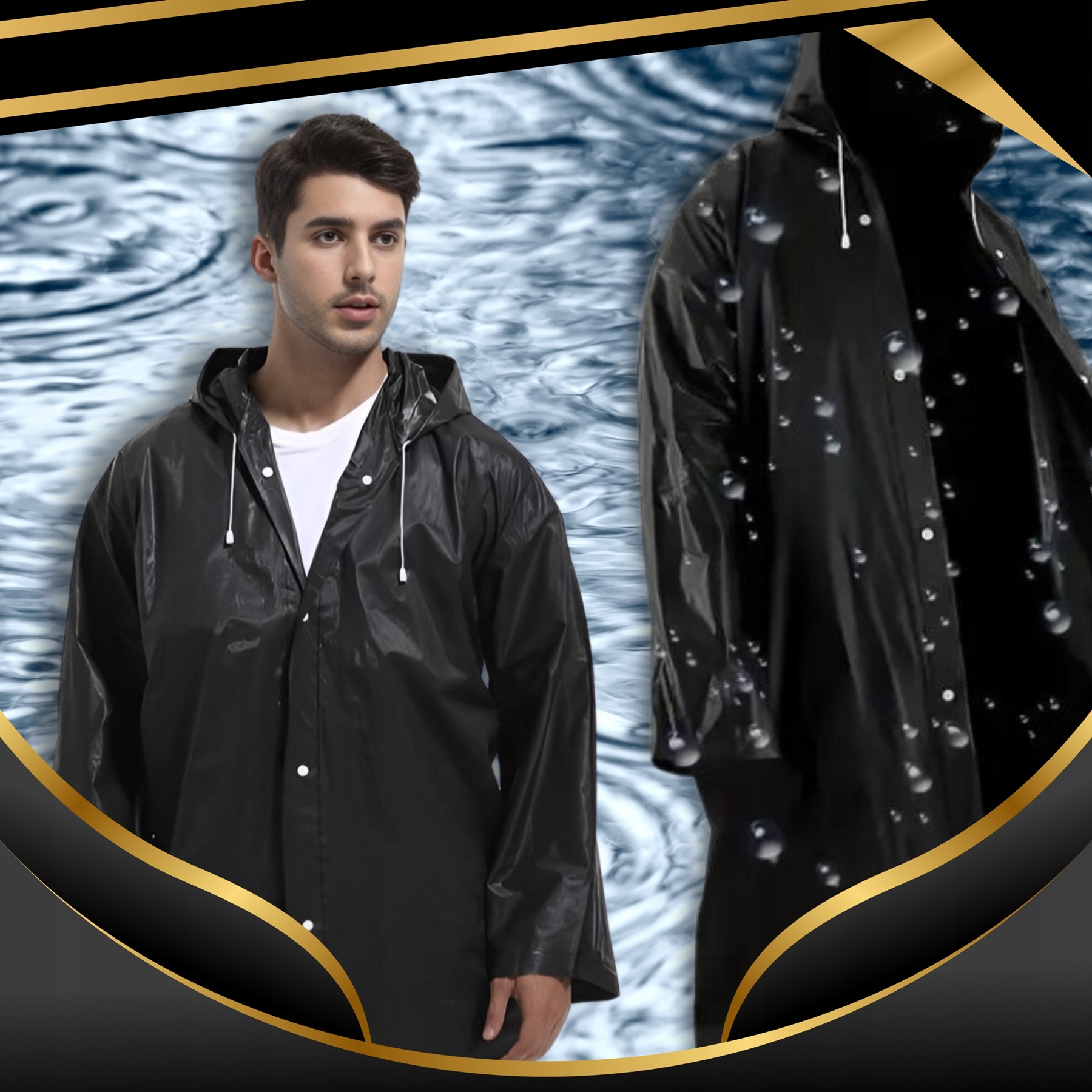 PŁASZCZ PRZECIWDESZCZOWY UNIWERSALNY PELERYNA PRZECIWDESZCZOWA Z KAPTUREM Rozmiar uniwersalny