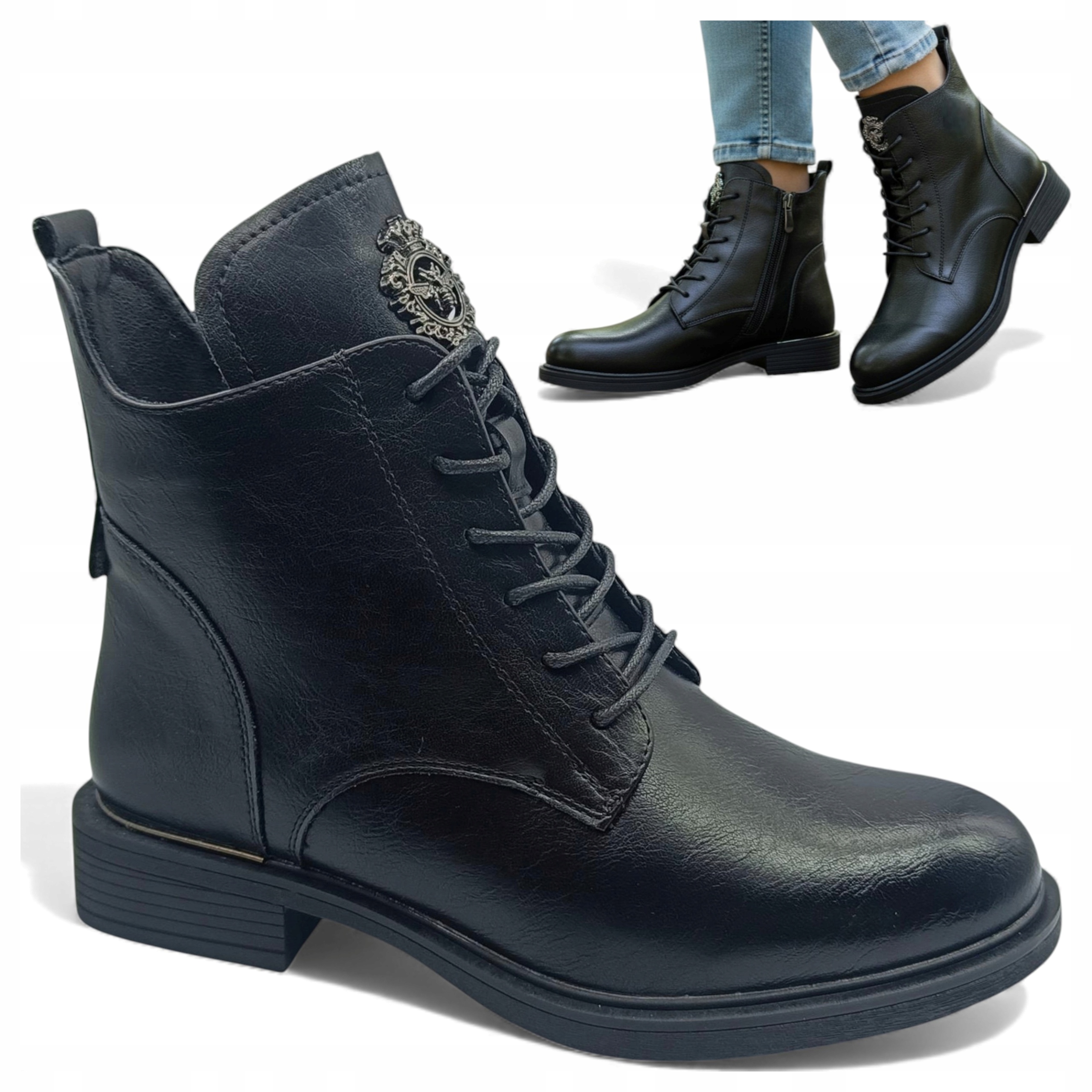 Dámské elegantní 37 teplé Kotníkové Boty na podzim Evento, černé, módní