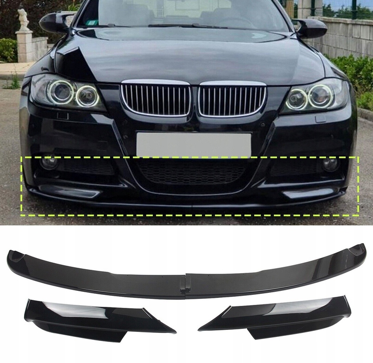 Přední Nárazníková Krytka Pro Bmw E90 E91 Před Faceliftem 2005-2008 M, Sada Černá