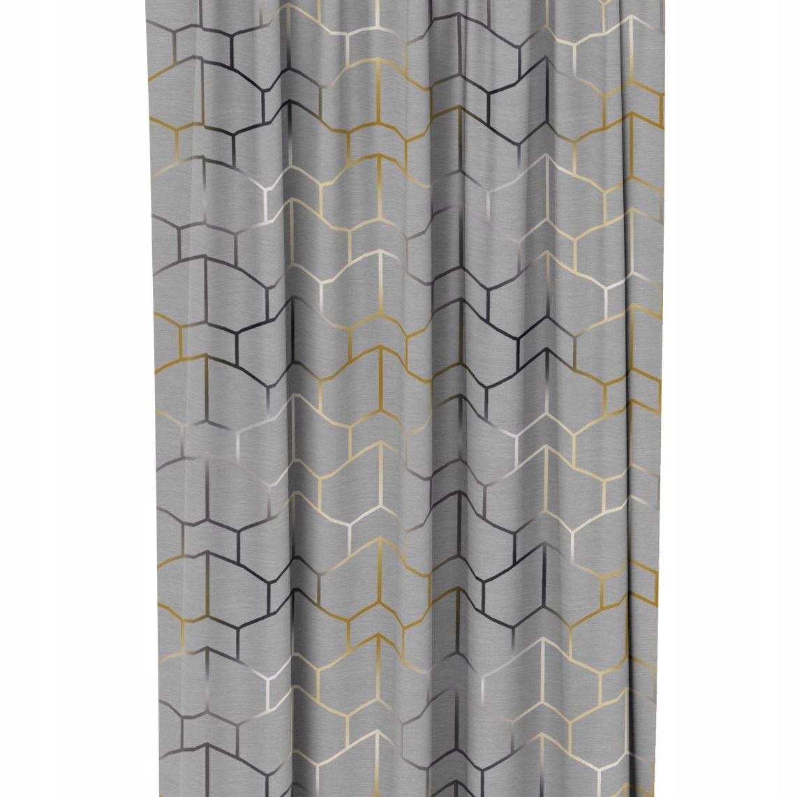 Závěs Geometrie Na Pásce 1141 Šedá 140x250
