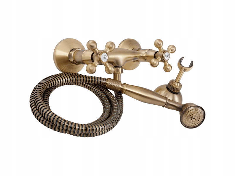 BATERIA PRYSZNICOWA MOSIĄDZ ANTYCZNY POKRĘŁO RETRO