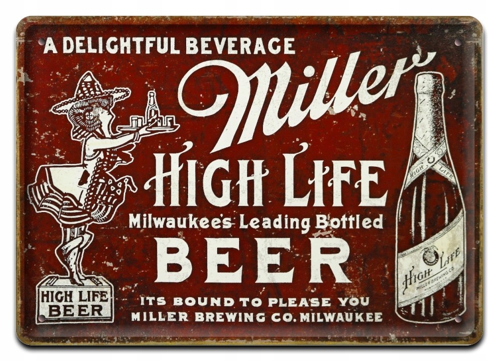 Piwo Miller Metalowy Szyld Plakat Retro #09130