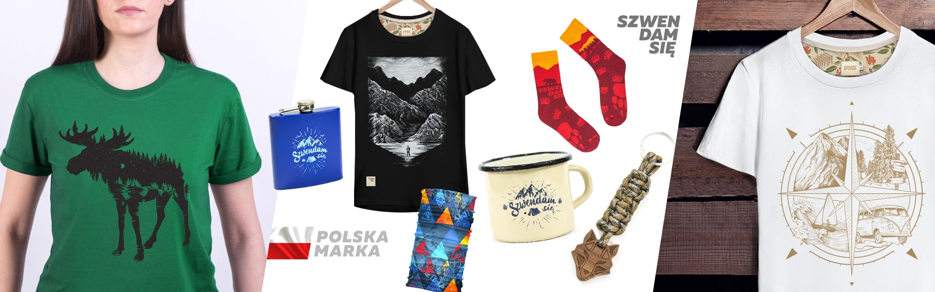 Koszulka turystyczna damska z Wilkiem odblask L Rękaw krótki rękaw