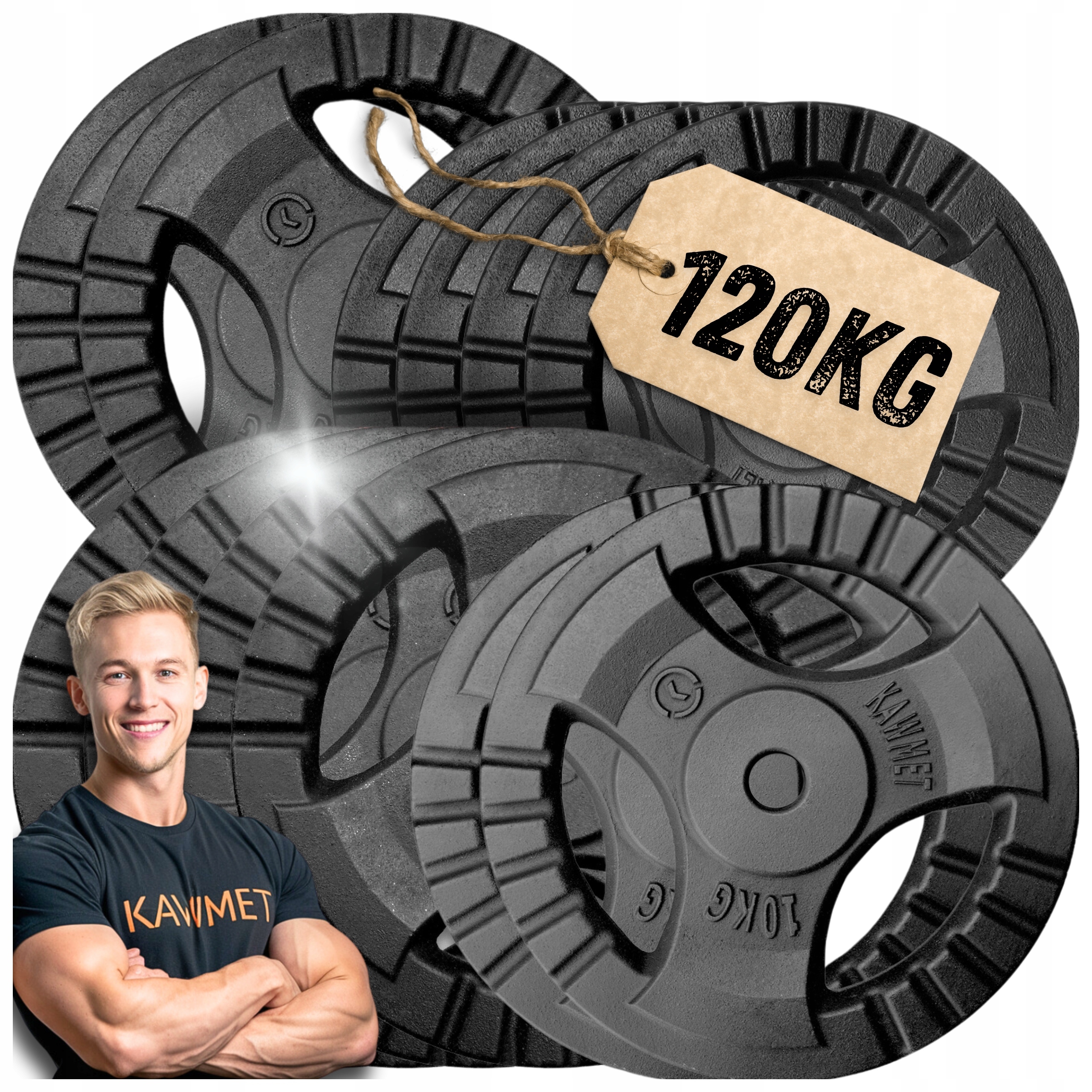 Zestaw 120 kg obciążenia żeliwne talerz siłownia domowa fitness 30,5 mm