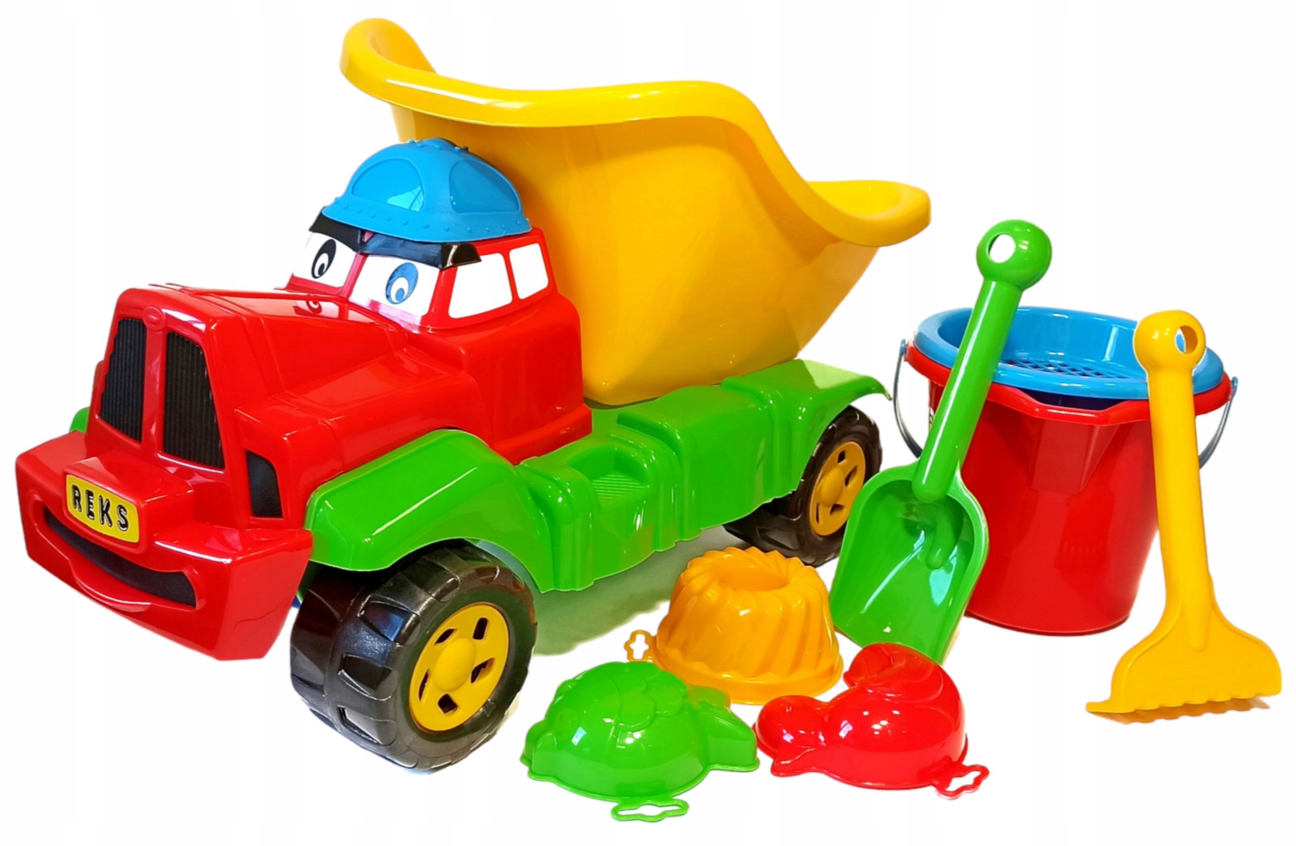 Samochód wywrotka Reks z zestawem do piasku, ciężarówka Reks z zestawem