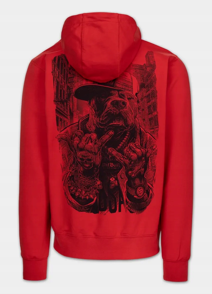Pánská Rozepínací mikina s kapucí Pitbull Usa s velkým potiskem na zádech L