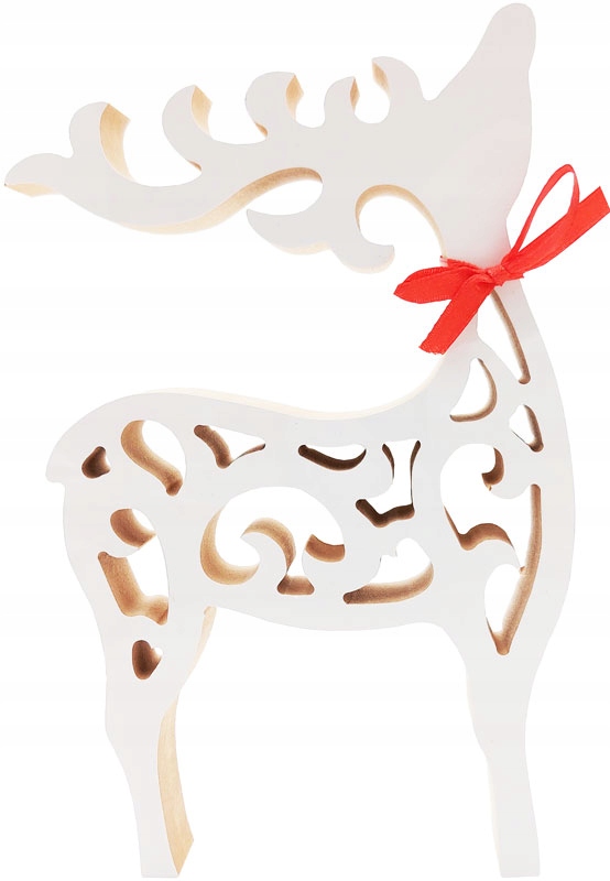 DREWNIANA OZDOBA ŚWIĄTECZNA RENIFER AŻUR 22cm
