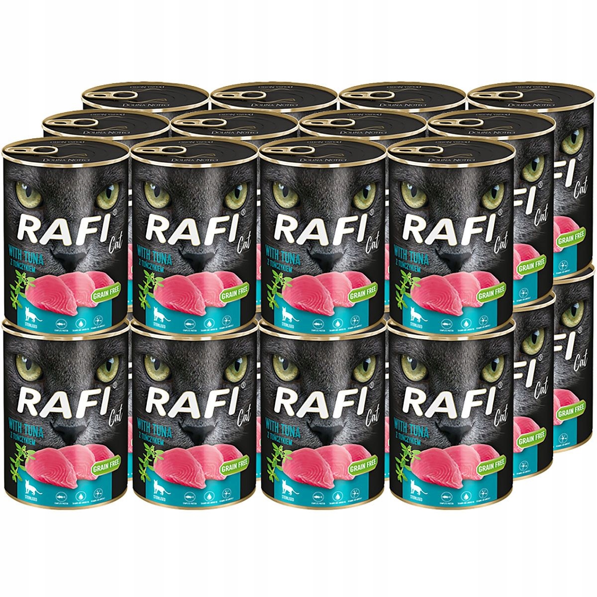 Levně Rafi Mokré Krmivo Pro Kočky Tuňák Plechovka 24 X 400 G