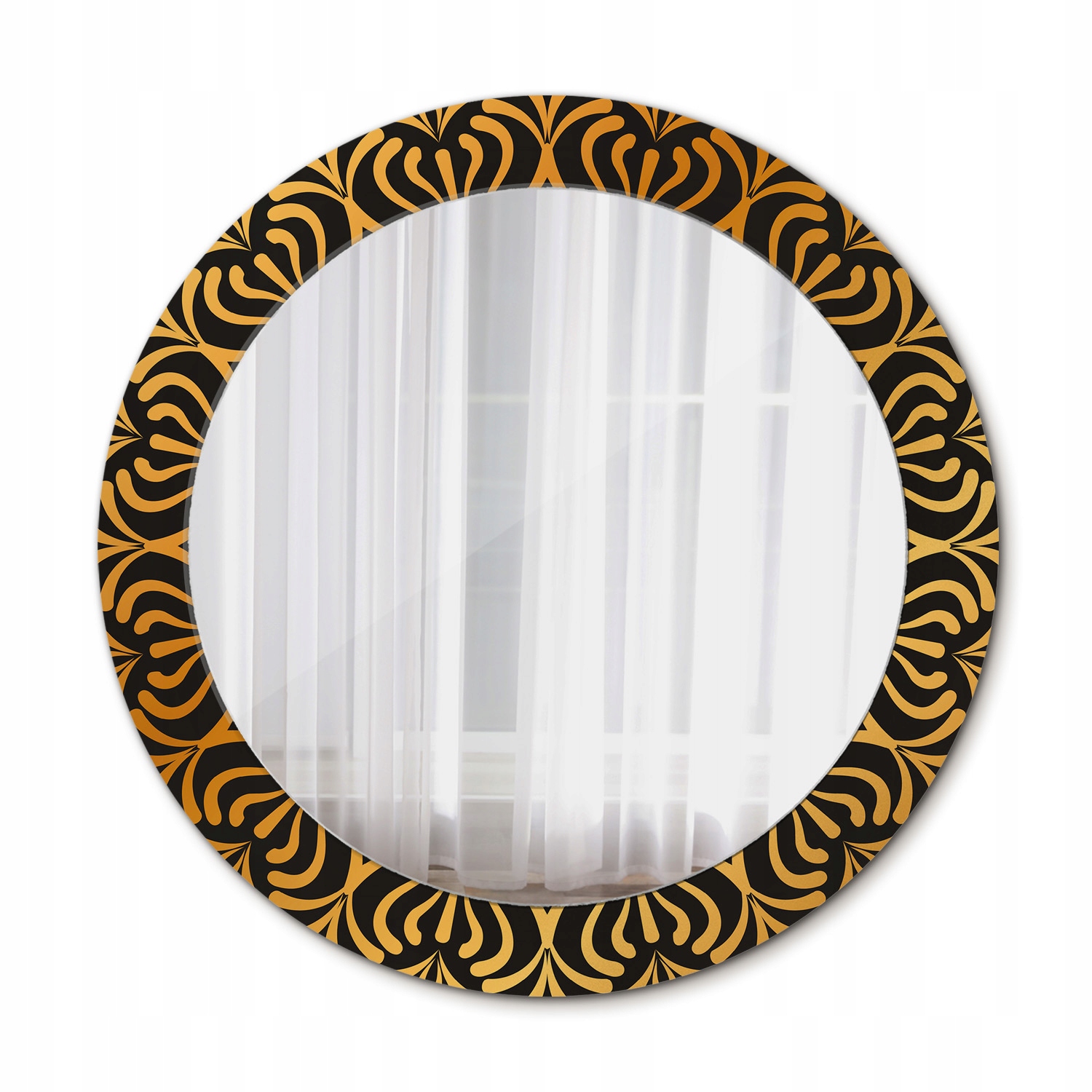 Závesné zrkadlo so skleneným fotorámom Mandala 70 cm