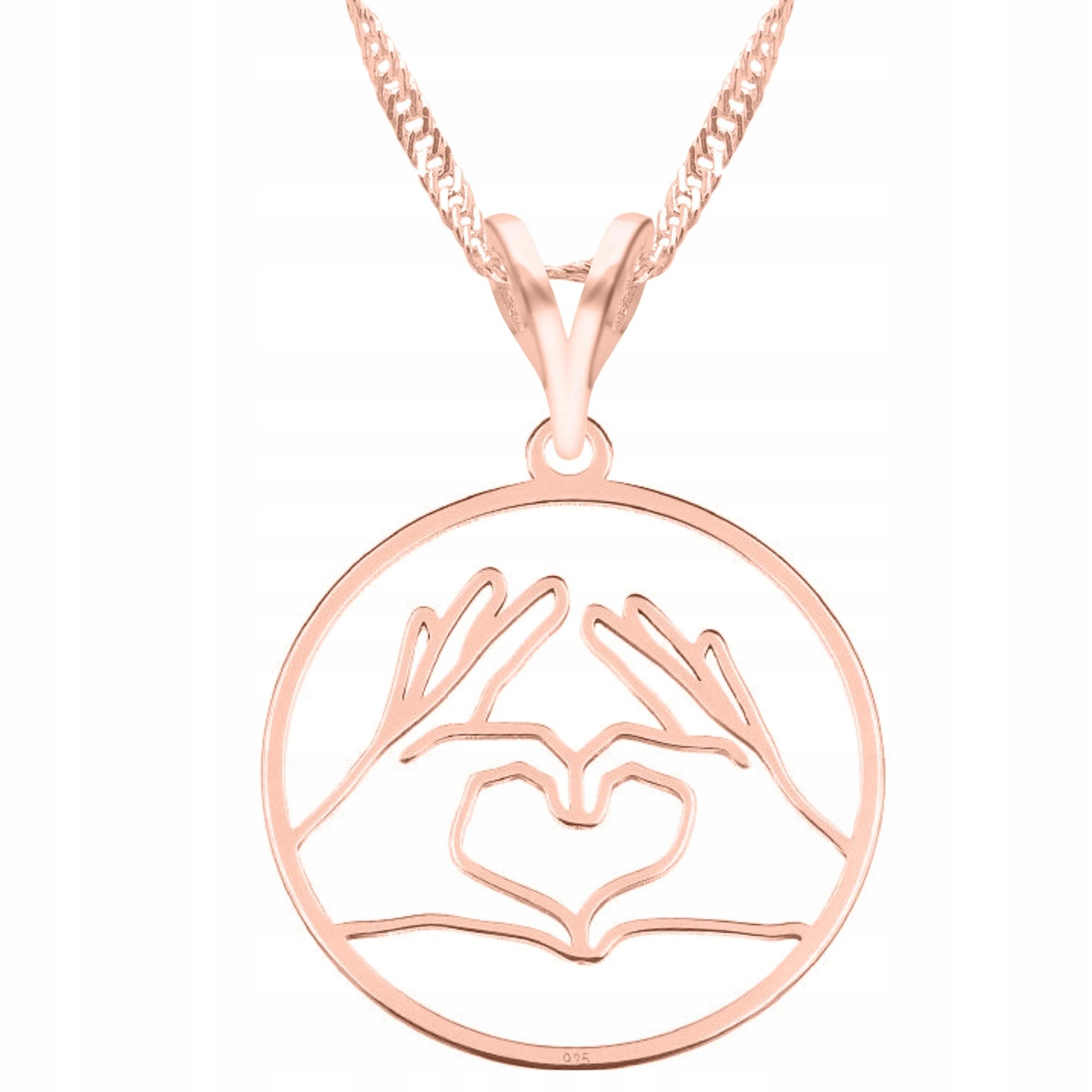Pozlacený náhrdelník se srdcem Srdce v dlani Srdíčko Heart Love Stříbro 925