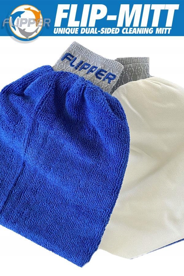 Levně Rukavice Na Čištění Akvária Flipper Mitt Čistič Odstraňuje Řasy 2KS