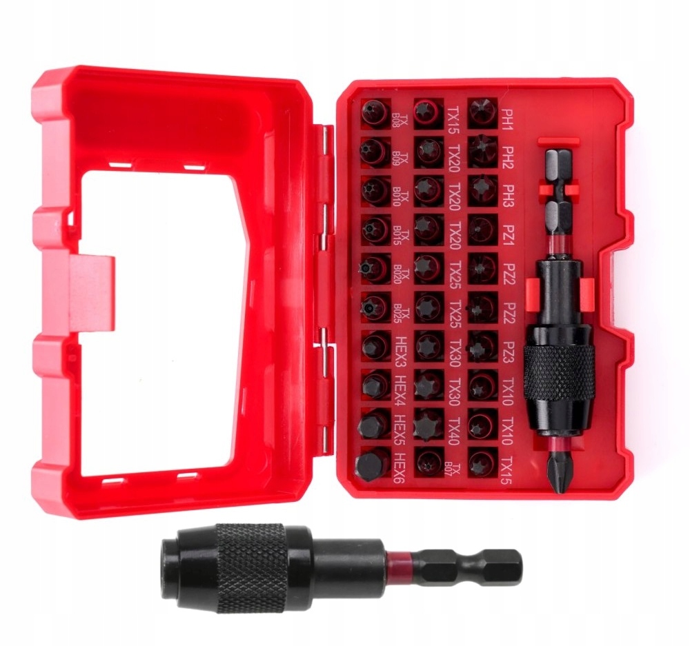 Zestaw Bitów Udarowych z Uchwytem 32szt