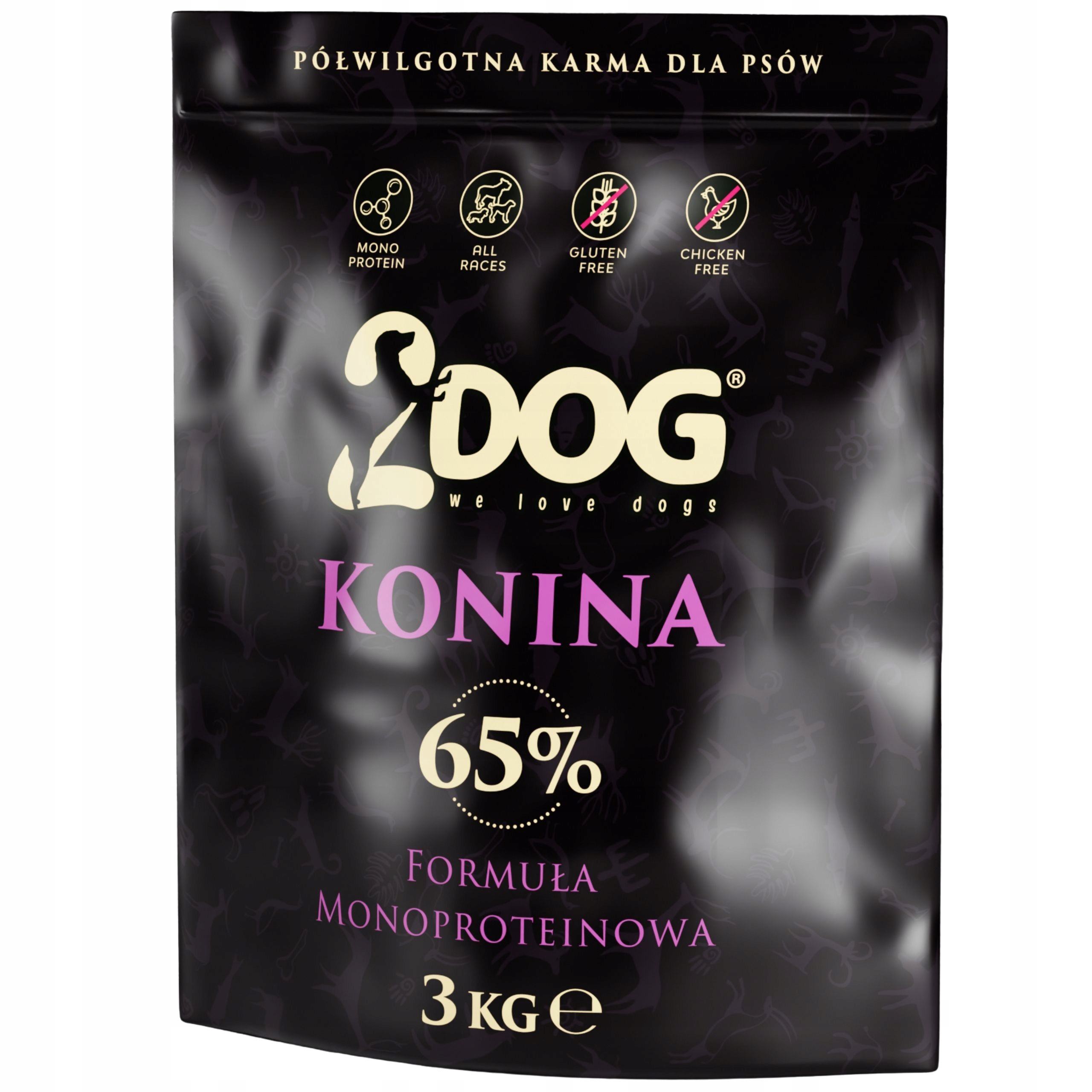 Polovlhké Krmivo Pro Psy 2 Pejsci Konina 65% Monoptoteinové 3 Kg Bez Obilovin