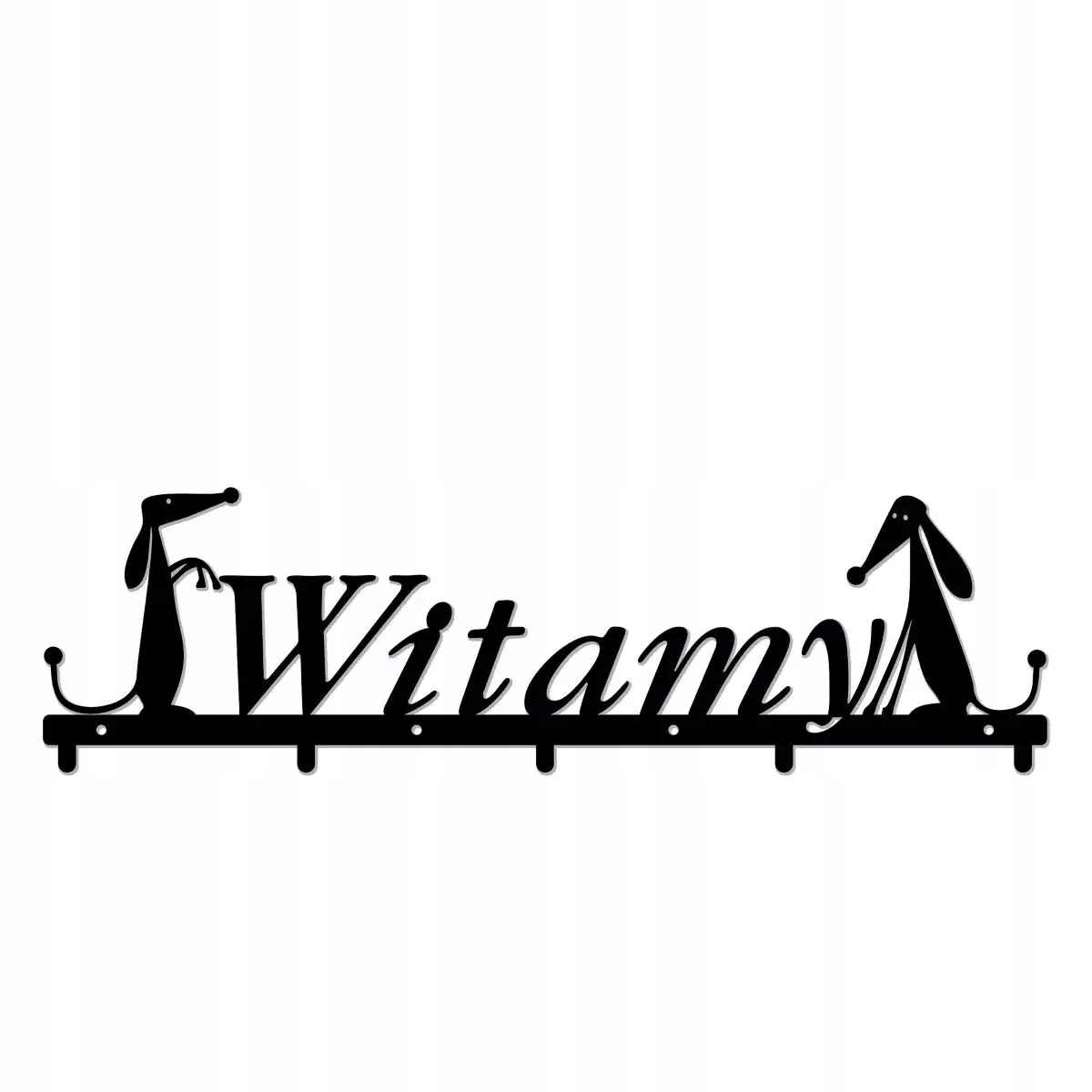 Nástenný Vešiak Na Oblečenie 60 cm Pevná Oceľ 2 mm Nápis Vitajte, Psíky