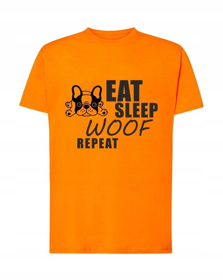

Koszulka męska Eat Sleep Woof Repeat pomarańcz 3XL