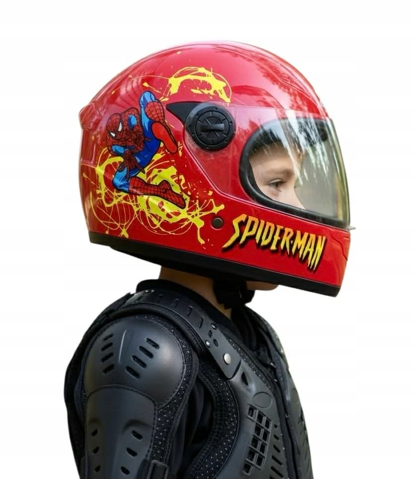 Dětská Přilba Spiderman červená Na Motorku 49-51 cm