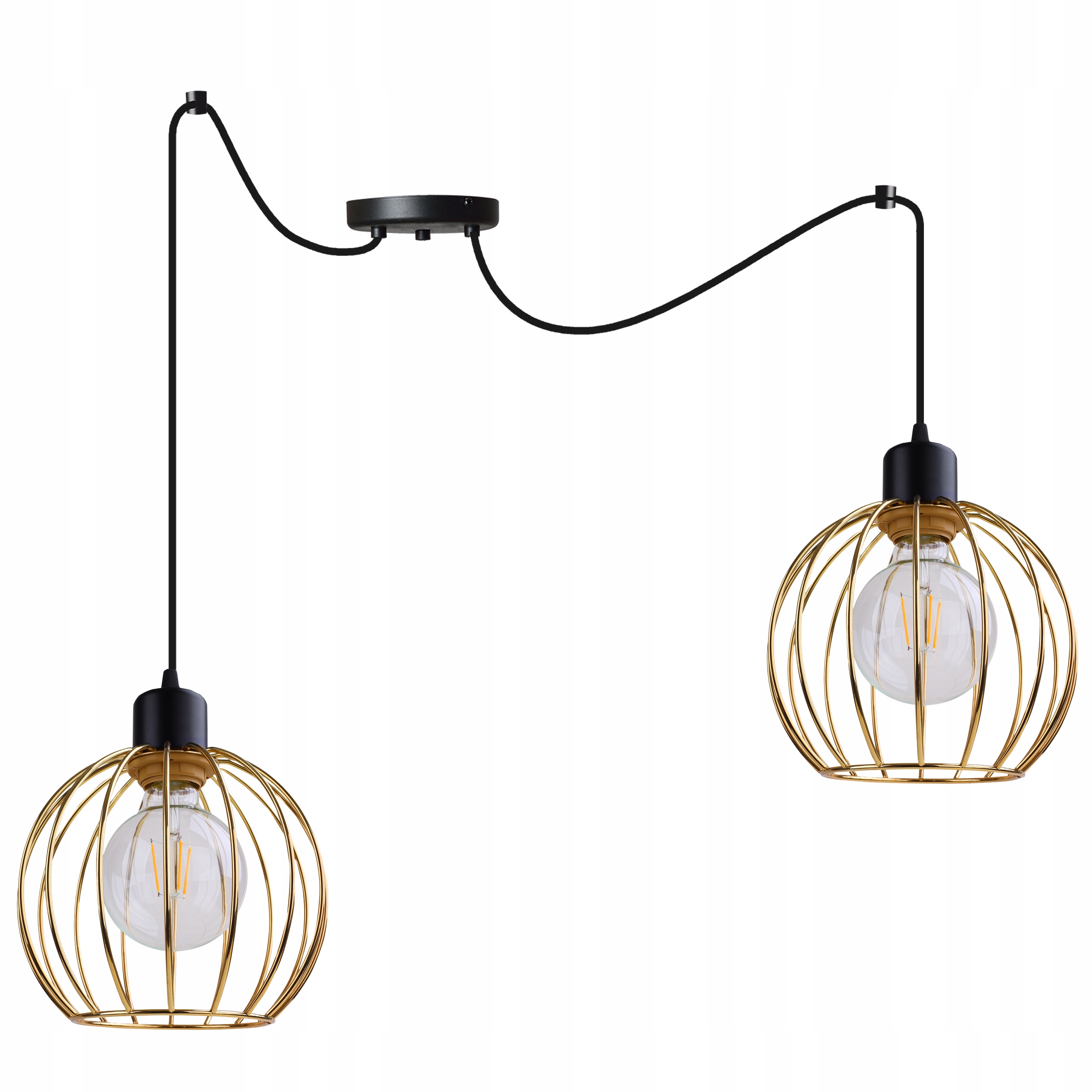 

Lampa Wisząca Sufitowa Żyrandol Złoty Pająk Loft