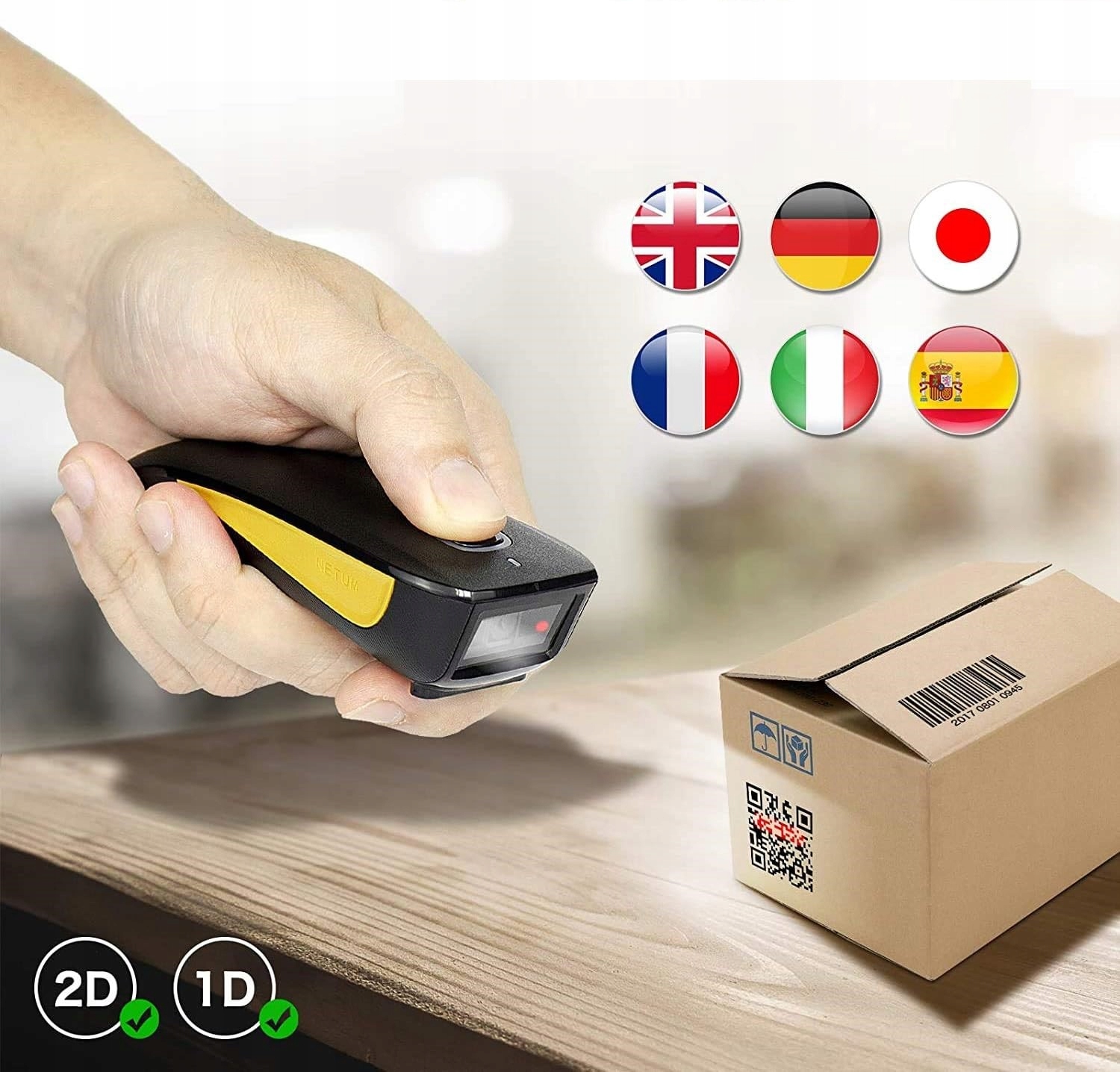 SKANER KODÓW KRESKOWYCH QR CZYTNIK NETUM C750 MINISKANER 1D 2D Bluetooth Rodzaj bezprzewodowy