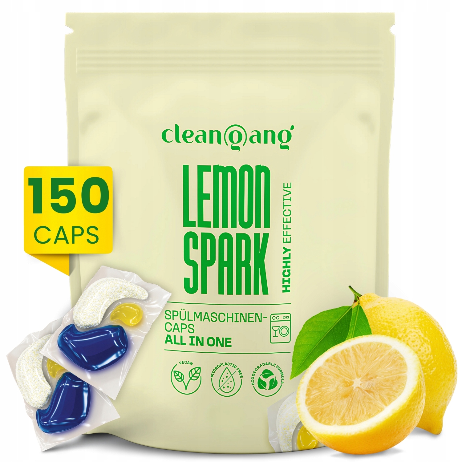 Kapsułki Tabletki do zmywarki All in One Lemon 150szt Power niemieckie 12w1