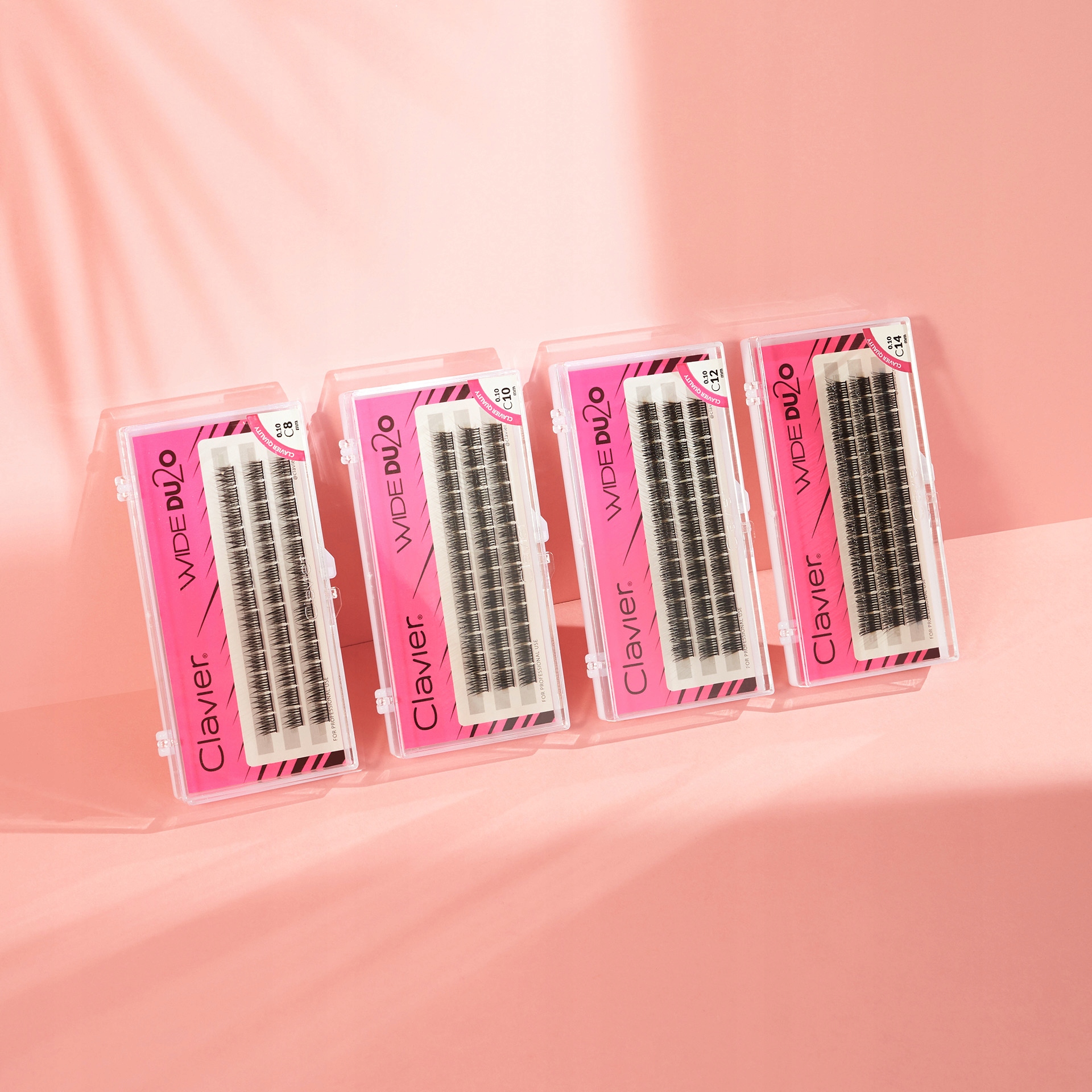 Kępki Rzęs Clavier WIDE Du2o mini paski 9/10/11mm Długość rzęs 9 mm 10 mm 11 mm