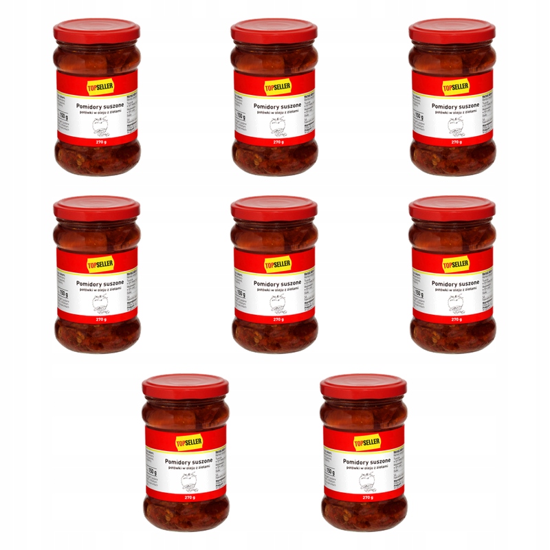 Topseller Rajčata s polovinou v oleji s bylinkami 270 g/150 g X8
