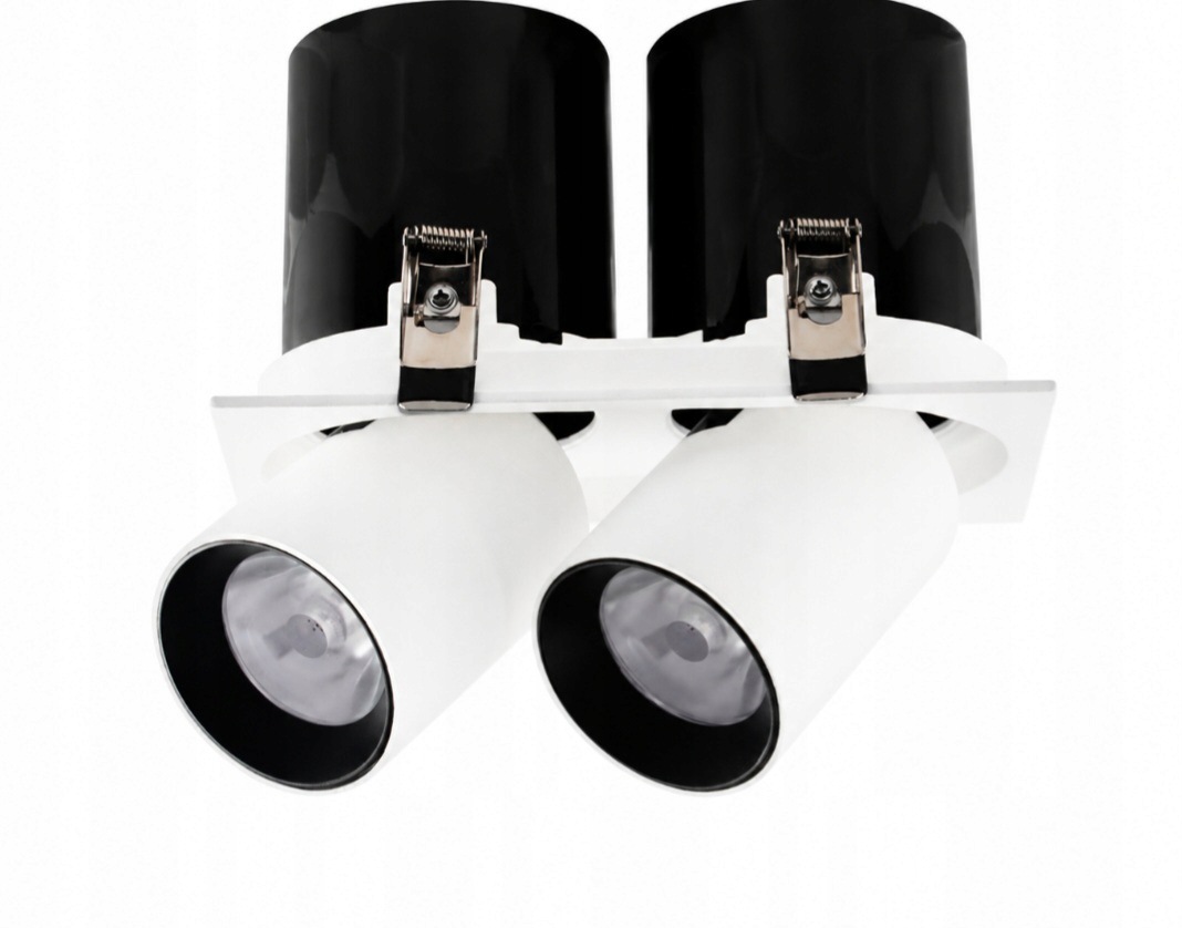 Stropní Svítidlo Downlight Led Podomítková 2x18W 4000K 2900lm Bílá Černá