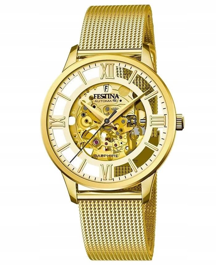 Pánské Hodinky Festina Automatic Skeleton F20667/1 42,00mm 5ATM Safírové sklo!