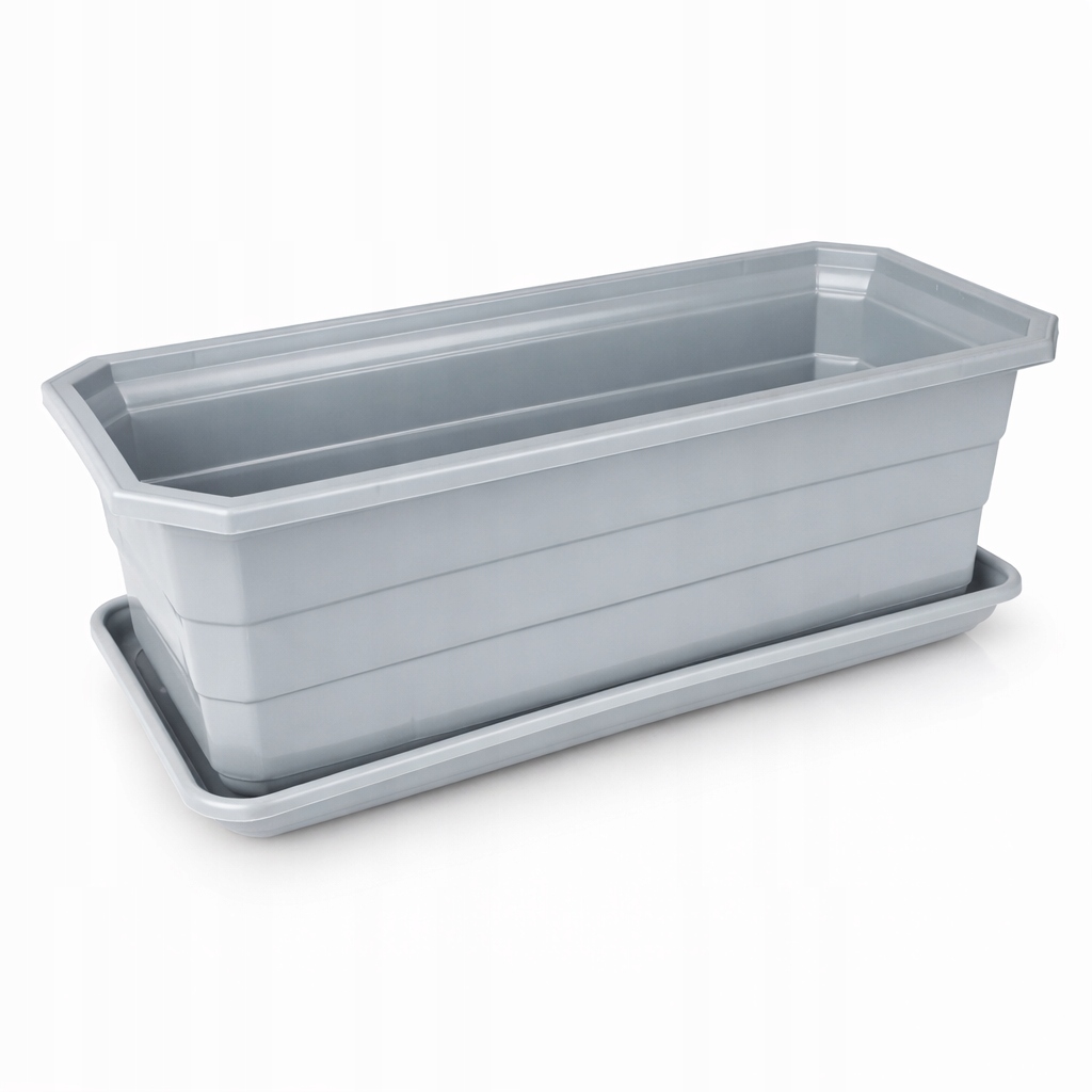 DONICZKA BALKONOWA + PODSTAWKA, Skrzynka na kwiaty 40x16,5 cm, SZARY