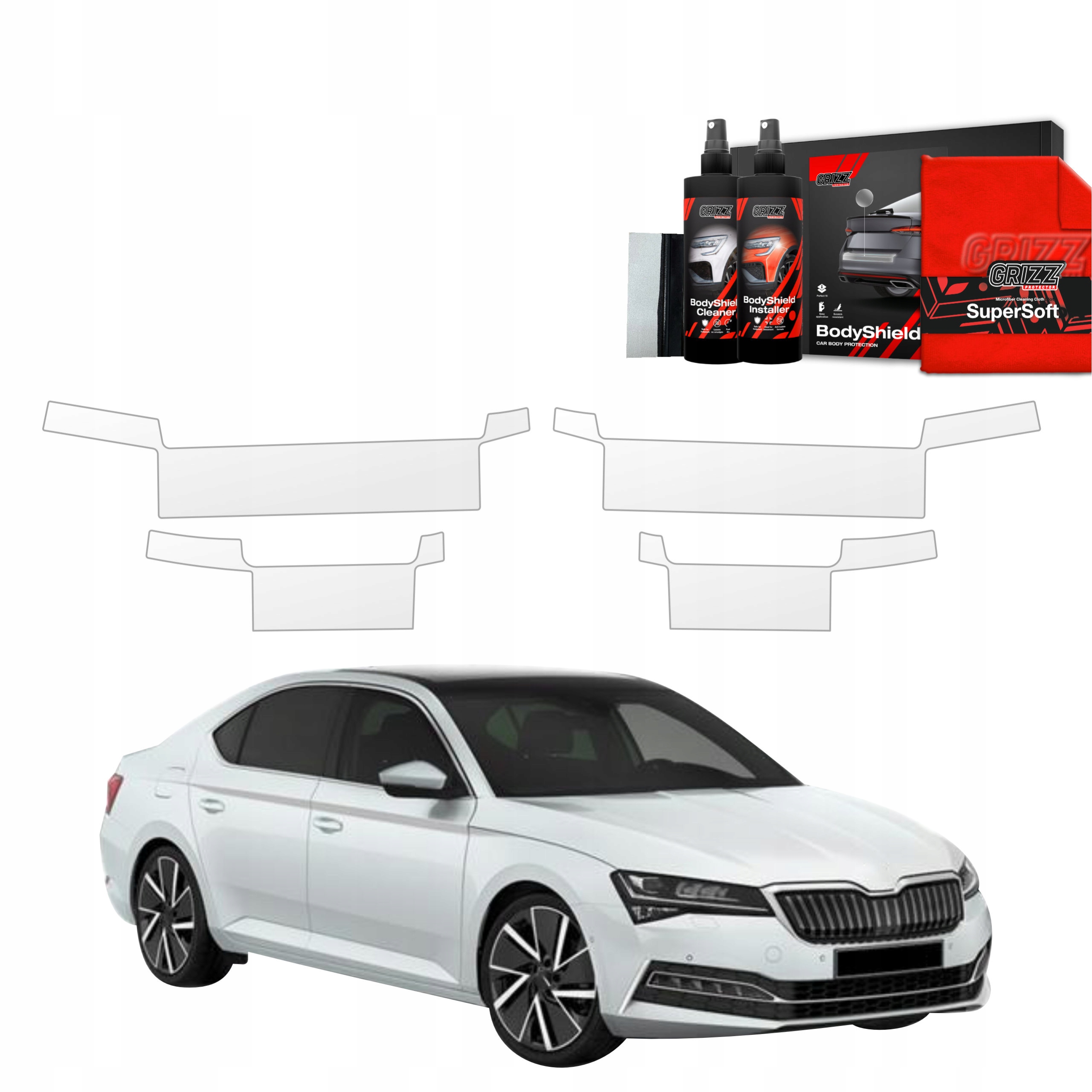 4v1 Fólie Ppf dýha na prahy pro Škoda Superb 3 Liftback (2019-2023)