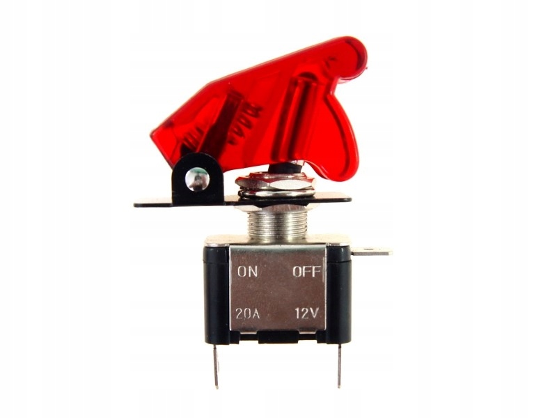 Przełącznik Top Gun 12V, max 20A, czerwony
