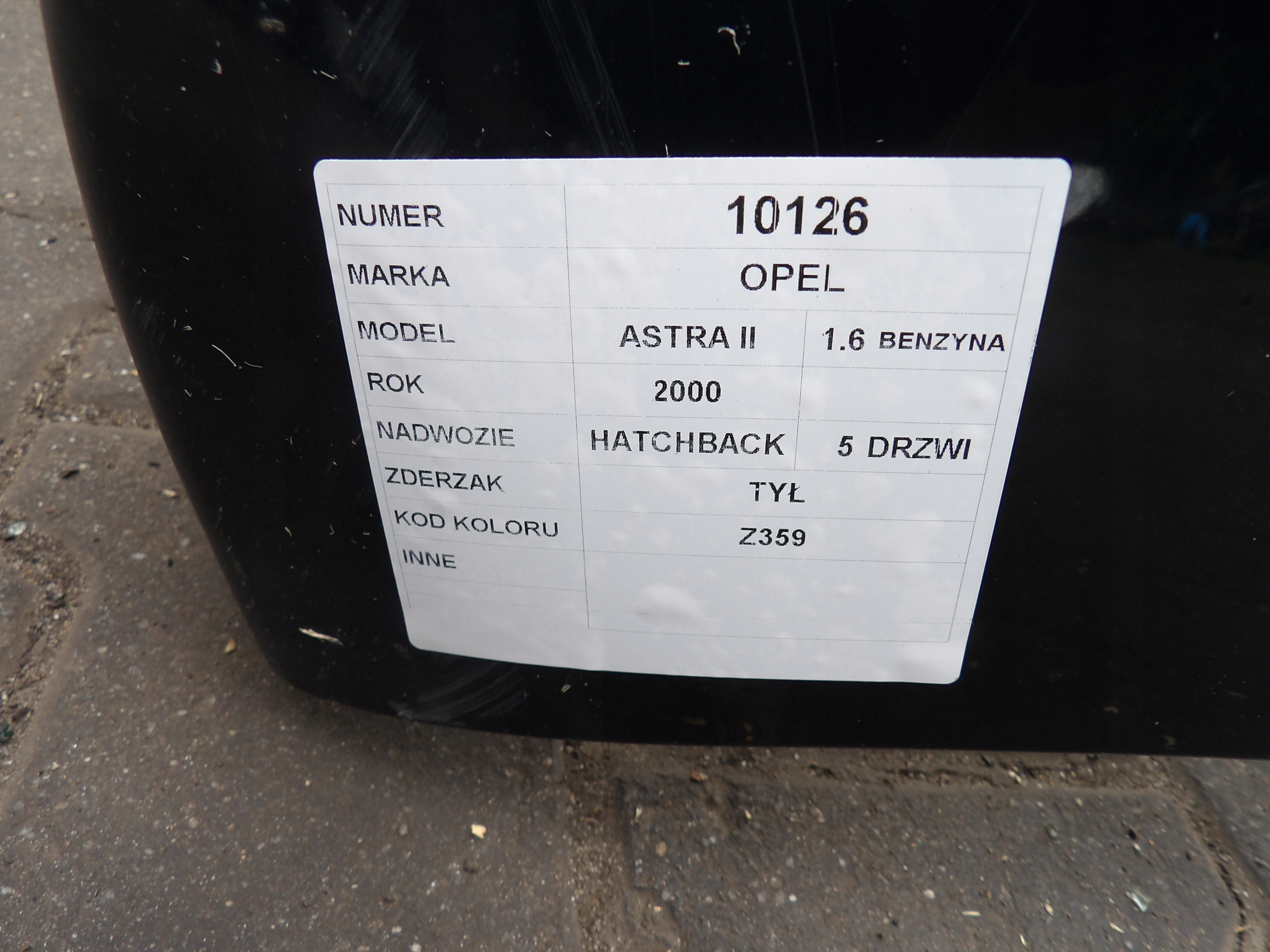Opel Astra II bumper rear HB Z359