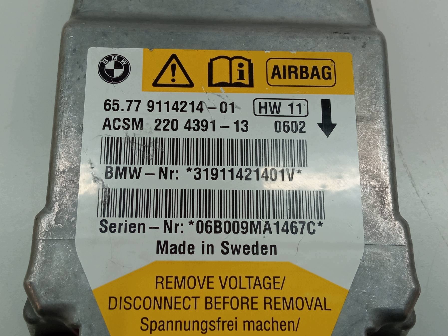 SENSOR AIRBAG 9114214 Bmw Seria 5 V (2003-2010) E60/61