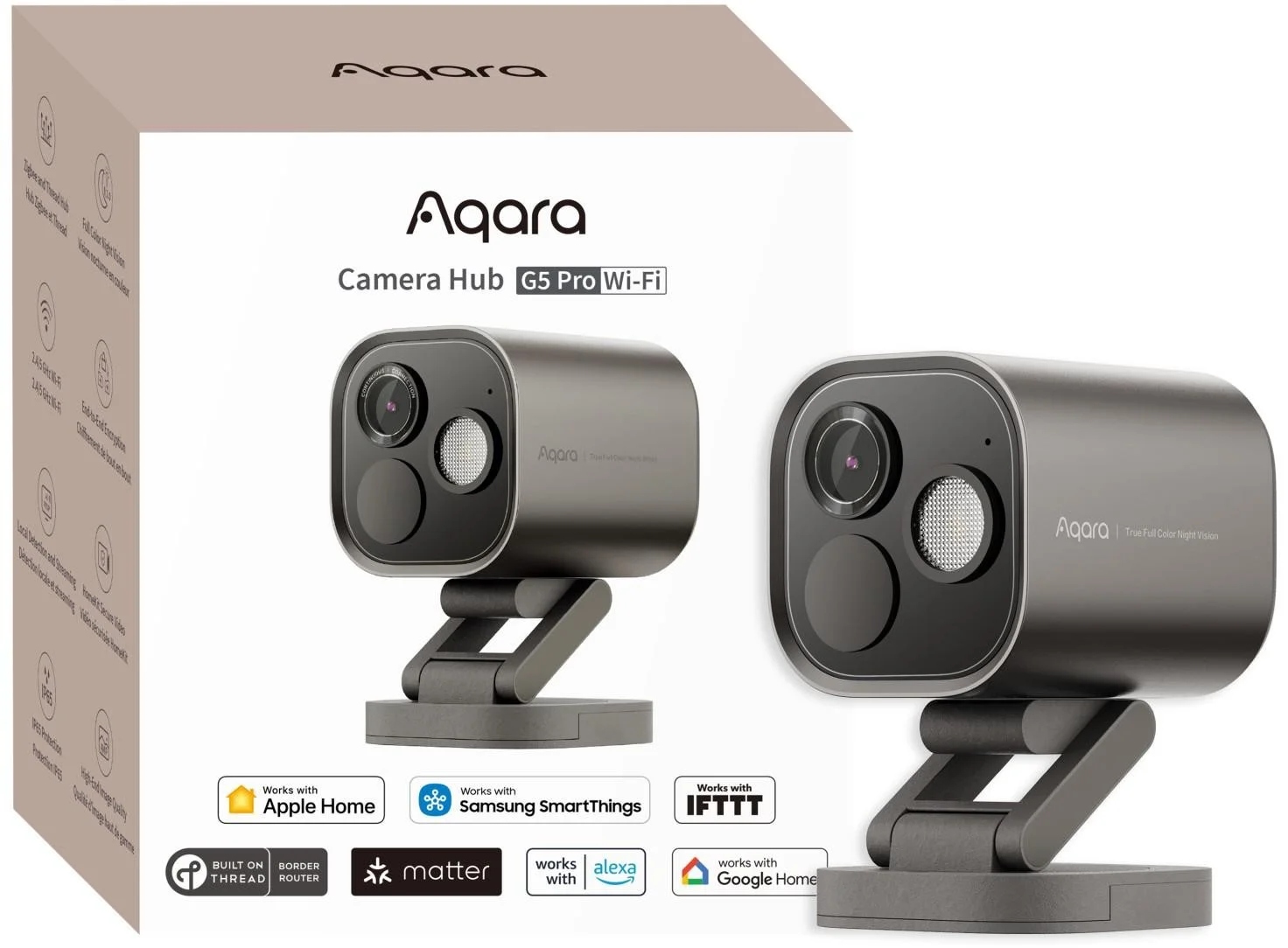Aqara Camera Hub G5 Pro Wi-Fi Szara Kamera Ip 1520p, Zigbee, CH-C07D