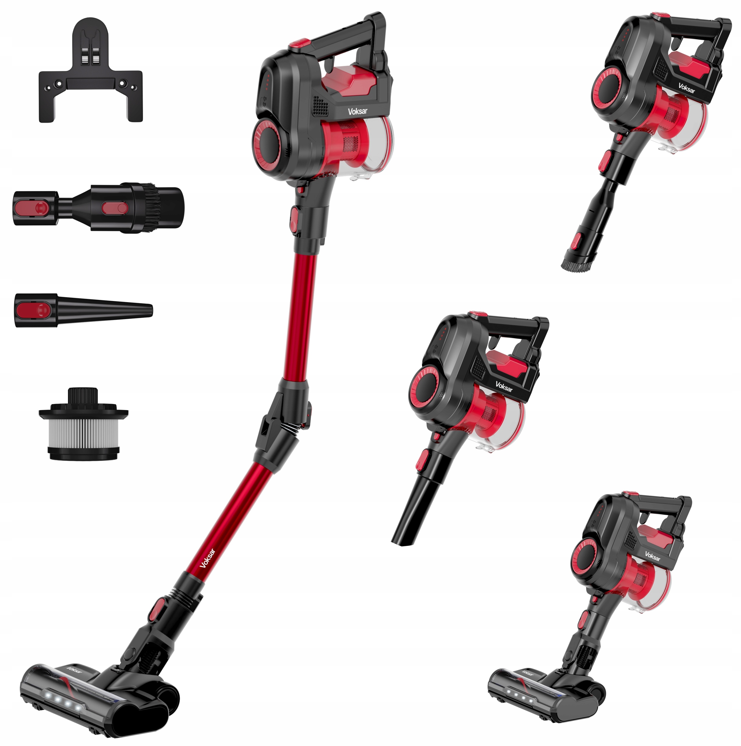 Bezdrôtový vertikálny vysávač Voksar A11s Flex Tube Led 5v1 Hepa
