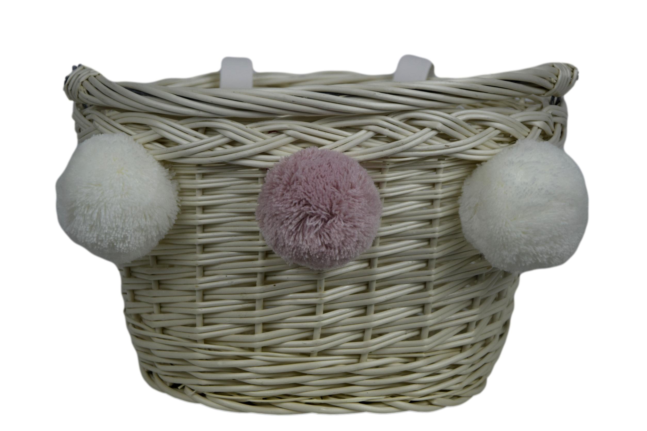 Kosz dla dziecka Koszyk wiklinowy na rowerek Biały