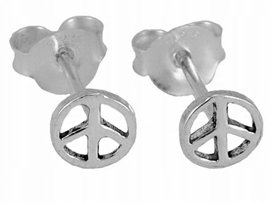 

Versil kolczyki wkrętki pacyfki peace Srebro 925