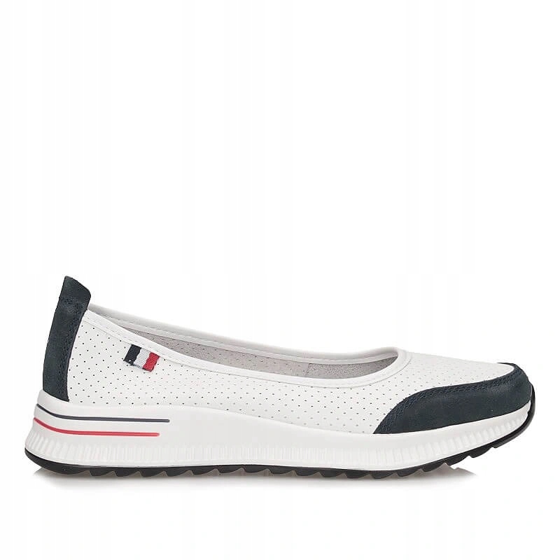 Dámské polobotky Filippo DP6134/26 Wh Nv kožené, děrované baleríny