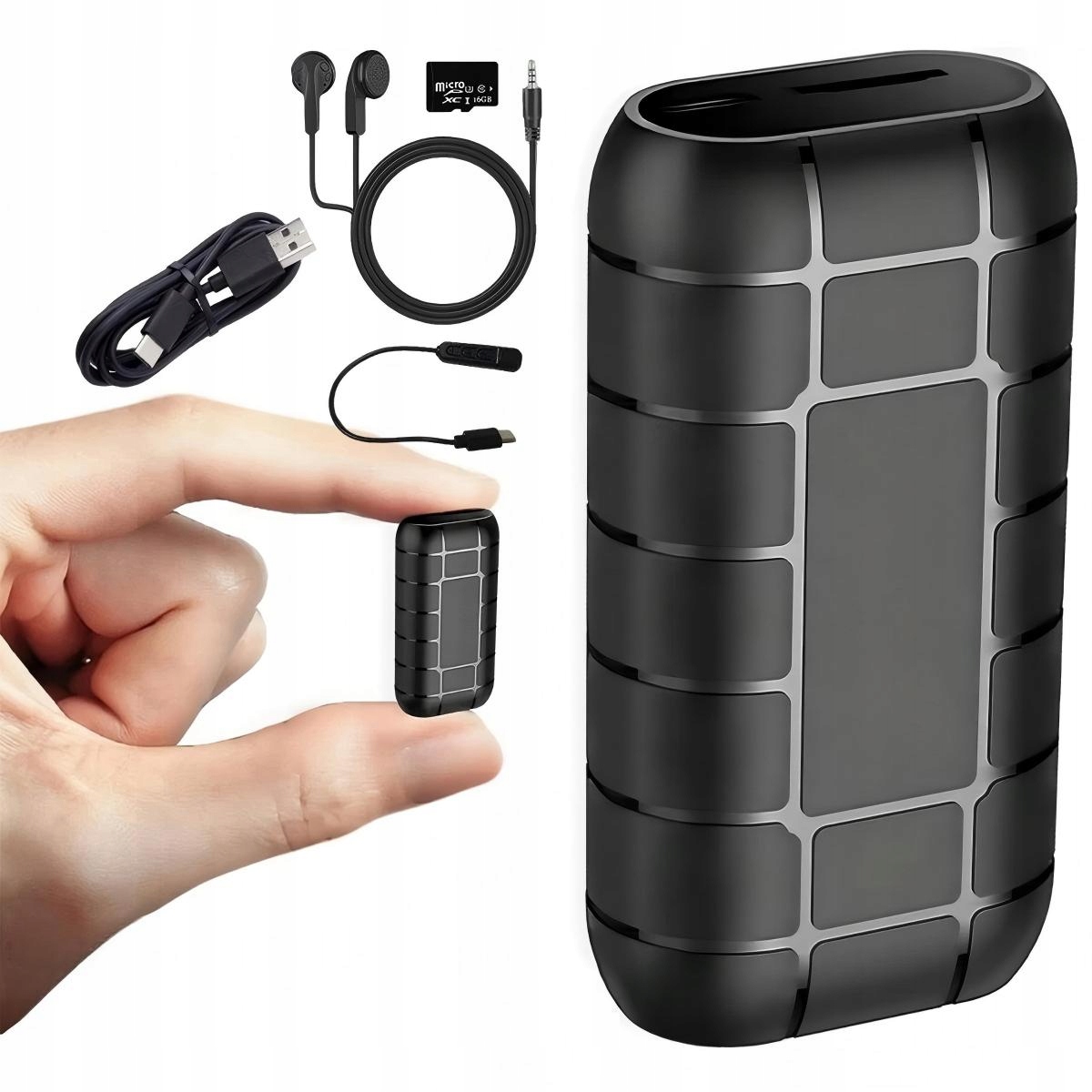 Záznamník Zvuku Diktafon 16 Gb 500 H Nahrávání 20 Dní Provozu Detekce