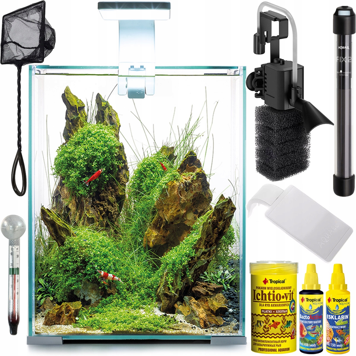 Shrimp Set Day & Night 20 Biały Wyposażenie Zestaw Akwariowy