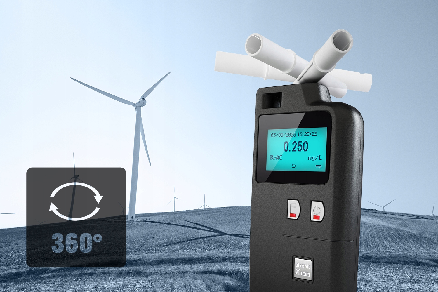 Alkomat ALKOHIT X100 z Drukarka BATERIA Li ion FV Measurement error 5